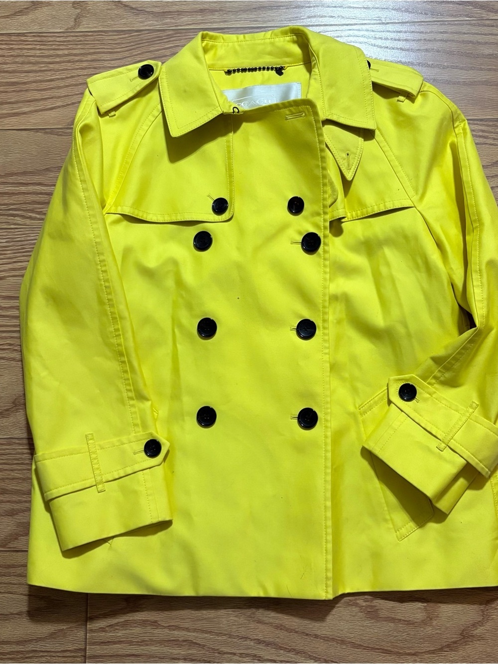 Coach Bright Yellow Peacoat No Belt XL